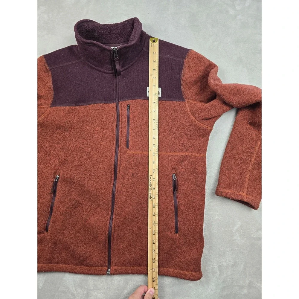 The North Face Fleece Jacket Mens‎ Large Orange Full Zip Sweater Pockets Outdoor